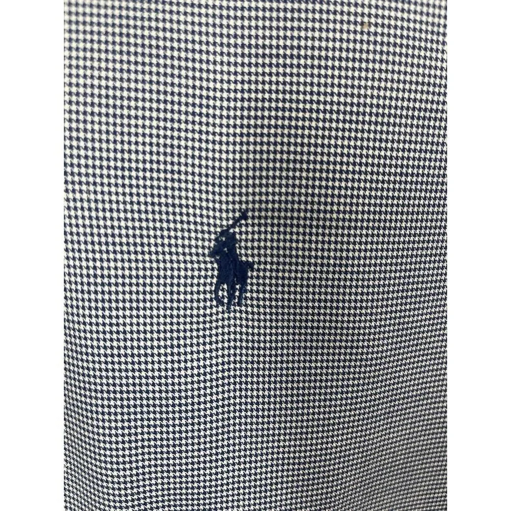 Ralph Lauren Men's 17-35 Navy White Check Cotton Yarmouth XL Button Down Classic